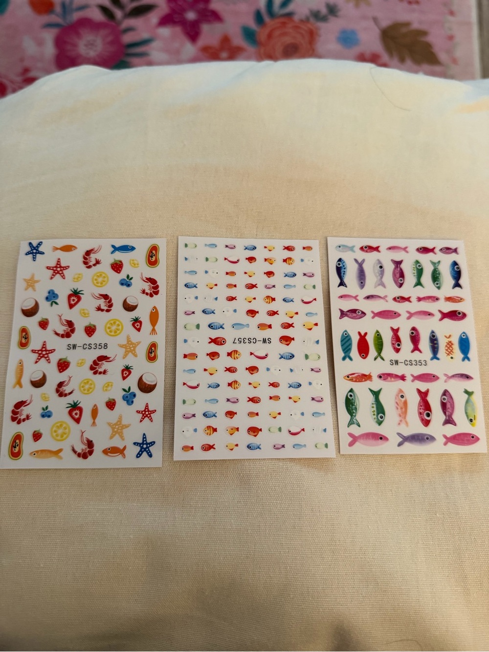 Swim Nail Art Stickers - Colorful Fish & Sea Designs